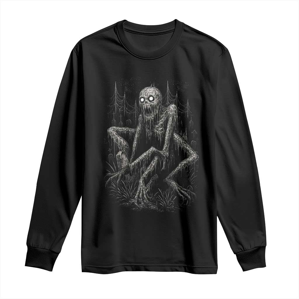 Creepy Rake Long Sleeve Shirt Creepypasta Cryptid Series Alt Goth Grunge Horror Aesthetic - Wonder Print Shop