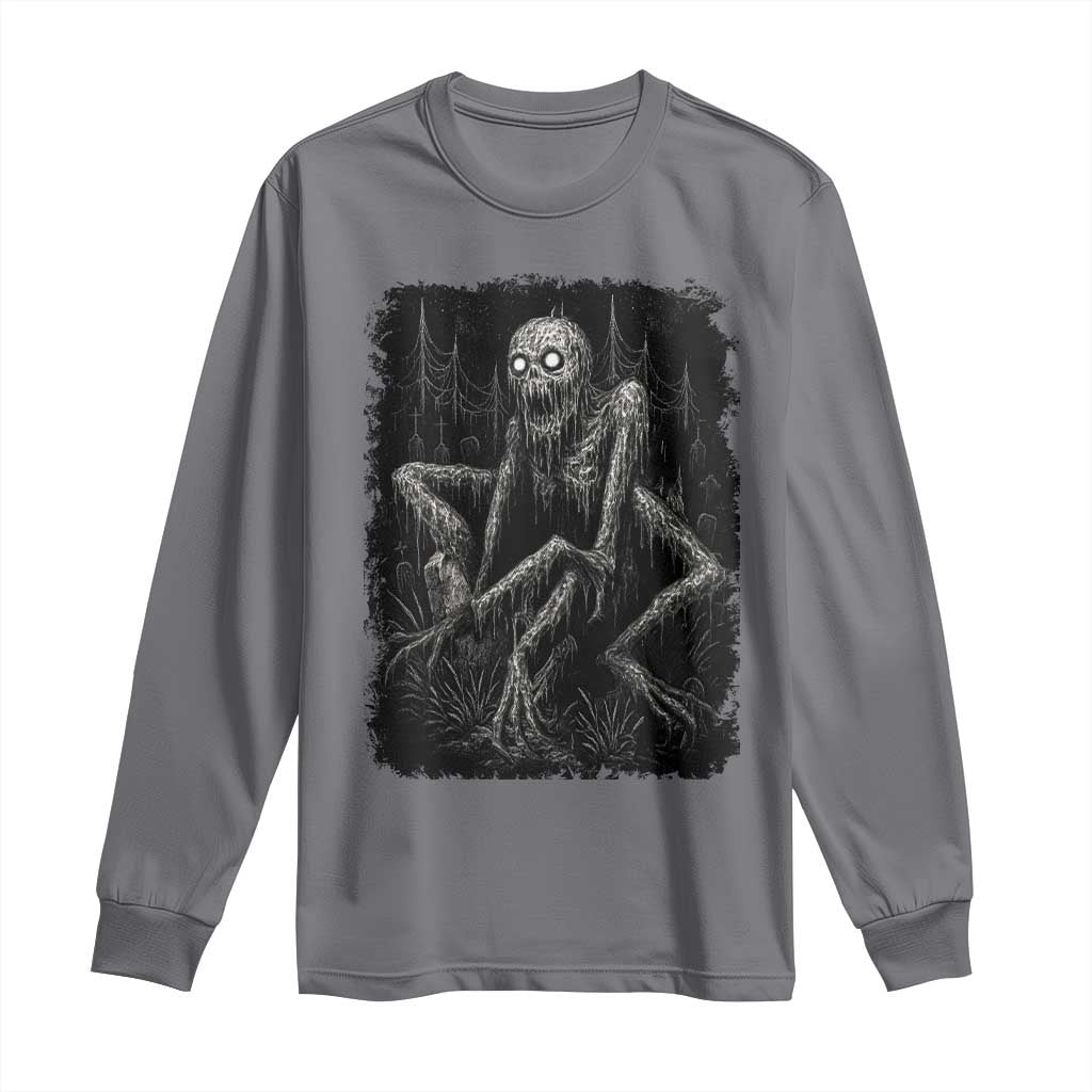 Creepy Rake Long Sleeve Shirt Creepypasta Cryptid Series Alt Goth Grunge Horror Aesthetic - Wonder Print Shop