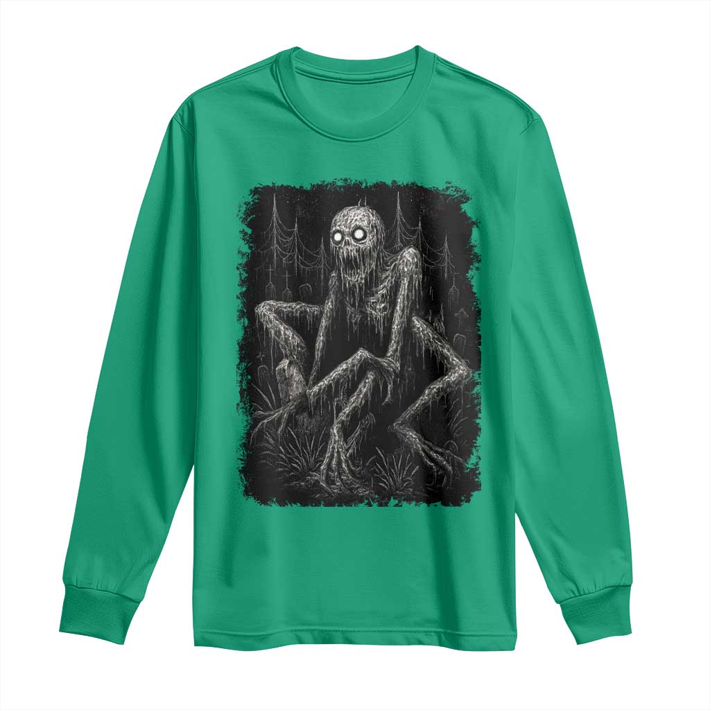 Creepy Rake Long Sleeve Shirt Creepypasta Cryptid Series Alt Goth Grunge Horror Aesthetic - Wonder Print Shop