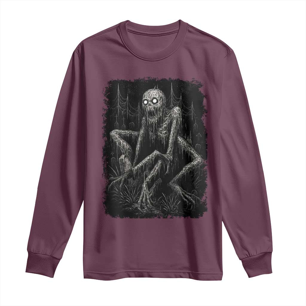 Creepy Rake Long Sleeve Shirt Creepypasta Cryptid Series Alt Goth Grunge Horror Aesthetic - Wonder Print Shop