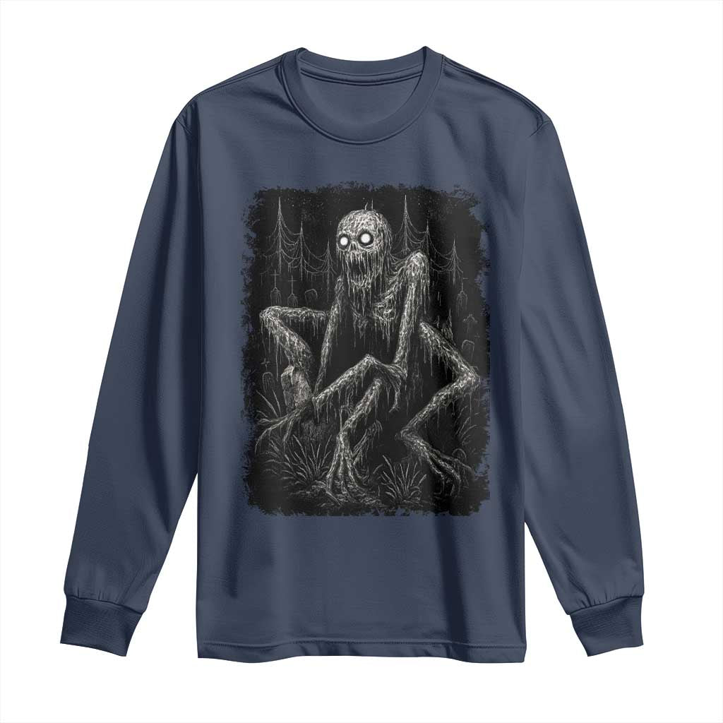 Creepy Rake Long Sleeve Shirt Creepypasta Cryptid Series Alt Goth Grunge Horror Aesthetic - Wonder Print Shop