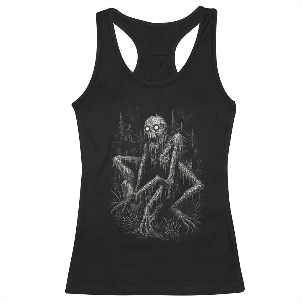 Creepy Rake Racerback Tank Top Creepypasta Cryptid Series Alt Goth Grunge Horror Aesthetic - Wonder Print Shop