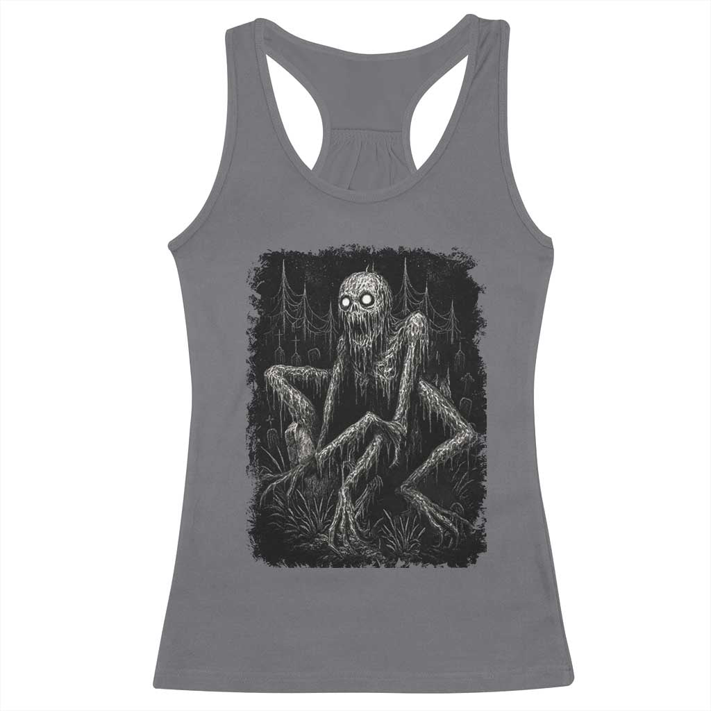 Creepy Rake Racerback Tank Top Creepypasta Cryptid Series Alt Goth Grunge Horror Aesthetic - Wonder Print Shop