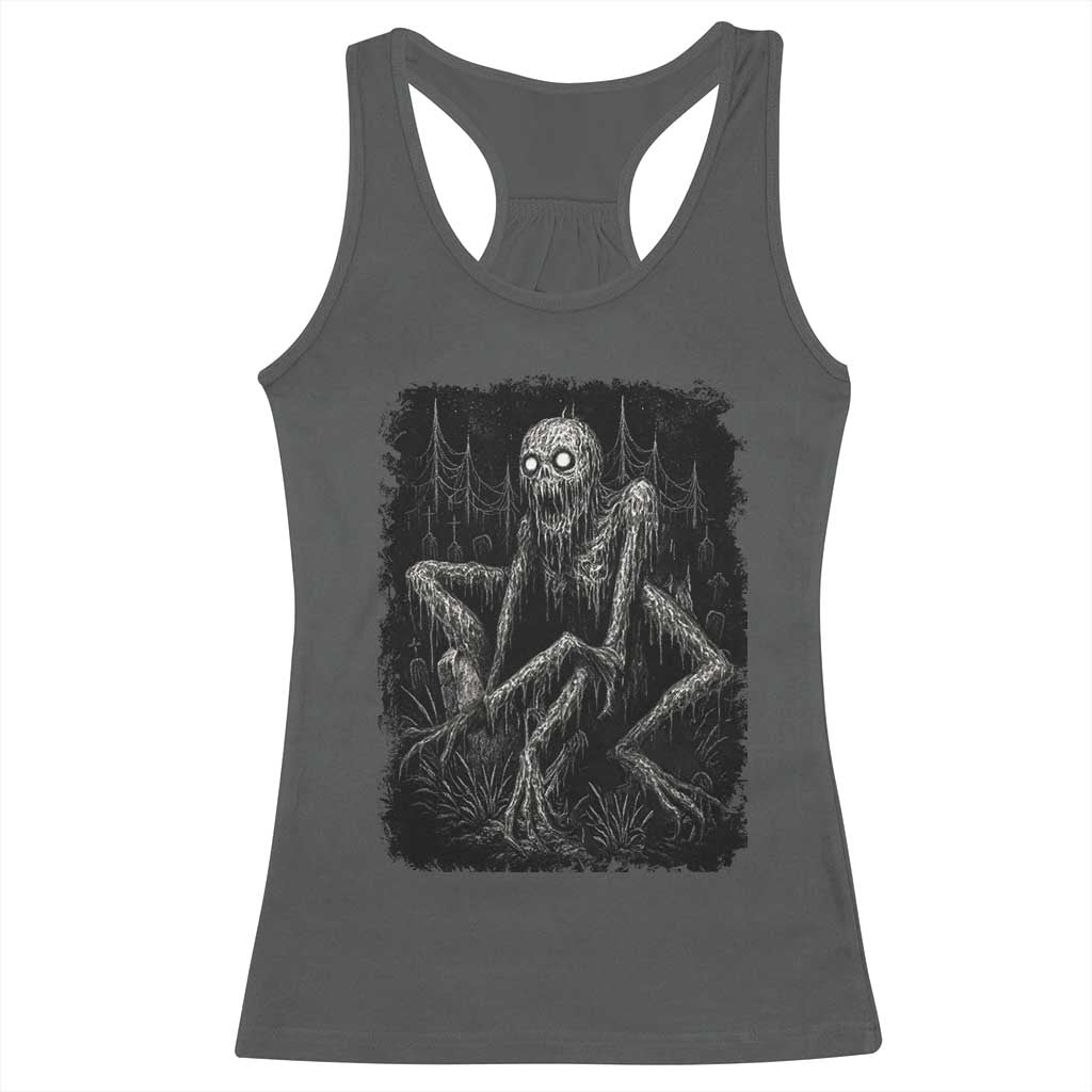 Creepy Rake Racerback Tank Top Creepypasta Cryptid Series Alt Goth Grunge Horror Aesthetic - Wonder Print Shop