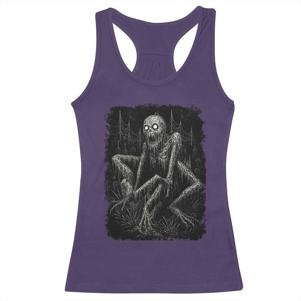 Creepy Rake Racerback Tank Top Creepypasta Cryptid Series Alt Goth Grunge Horror Aesthetic - Wonder Print Shop
