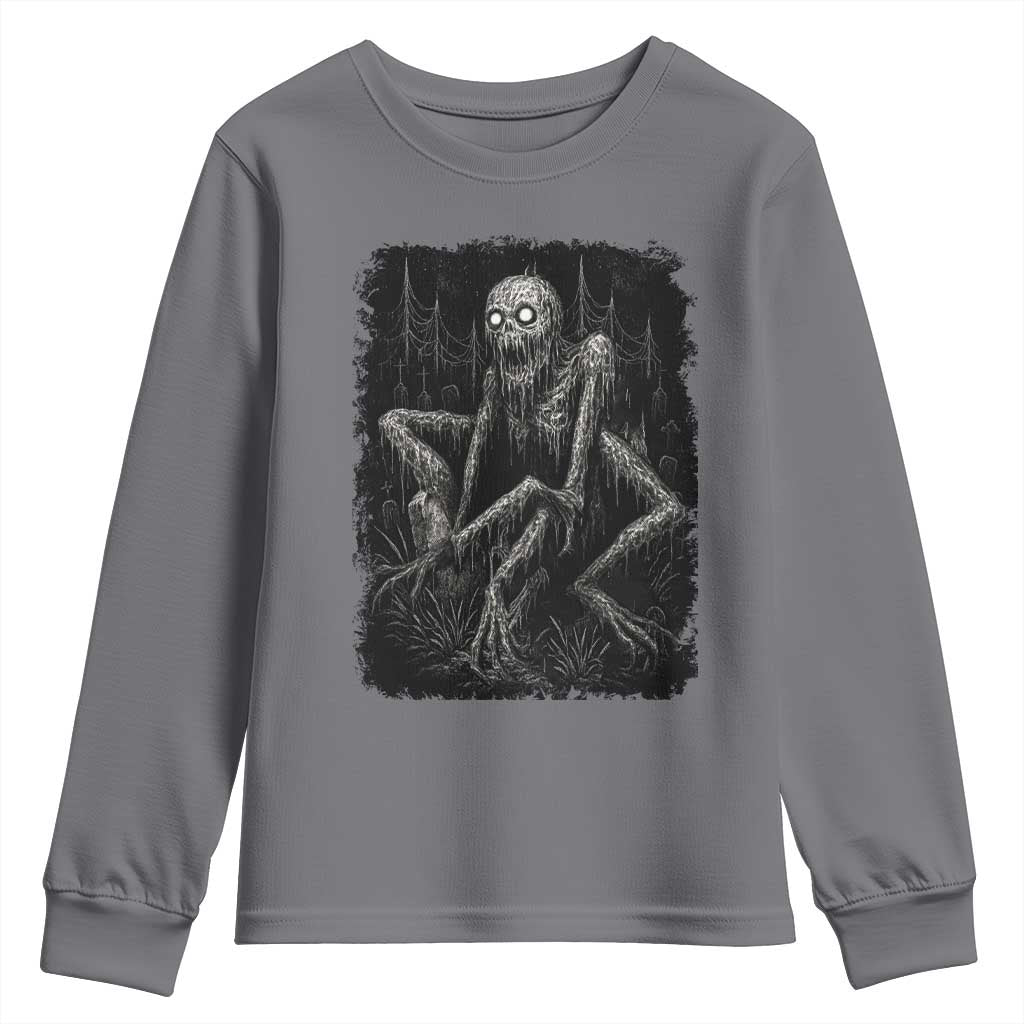 Creepy Rake Youth Sweatshirt Creepypasta Cryptid Series Alt Goth Grunge Horror Aesthetic - Wonder Print Shop