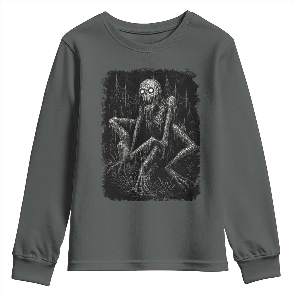 Creepy Rake Youth Sweatshirt Creepypasta Cryptid Series Alt Goth Grunge Horror Aesthetic - Wonder Print Shop