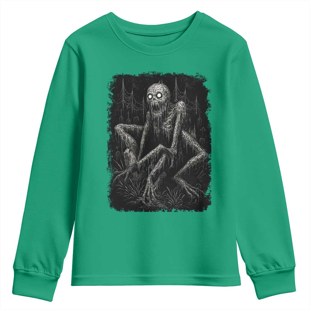 Creepy Rake Youth Sweatshirt Creepypasta Cryptid Series Alt Goth Grunge Horror Aesthetic - Wonder Print Shop