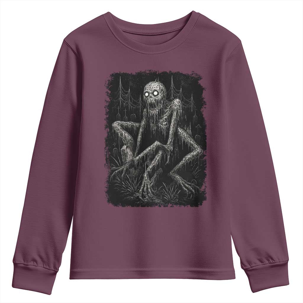 Creepy Rake Youth Sweatshirt Creepypasta Cryptid Series Alt Goth Grunge Horror Aesthetic - Wonder Print Shop