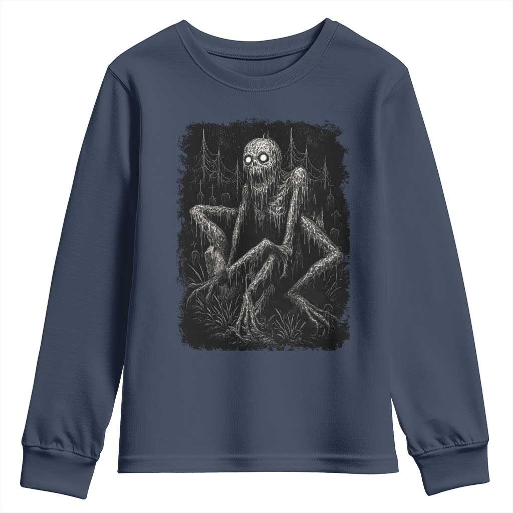 Creepy Rake Youth Sweatshirt Creepypasta Cryptid Series Alt Goth Grunge Horror Aesthetic - Wonder Print Shop