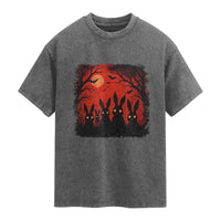 Rake Creepypasta Washed Cotton T-Shirt Creepy Cryptid Series Horror Goth Alt Alternative Art