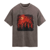 Rake Creepypasta Washed Cotton T-Shirt Creepy Cryptid Series Horror Goth Alt Alternative Art