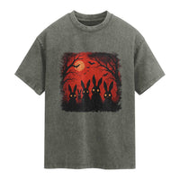 Rake Creepypasta Washed Cotton T-Shirt Creepy Cryptid Series Horror Goth Alt Alternative Art