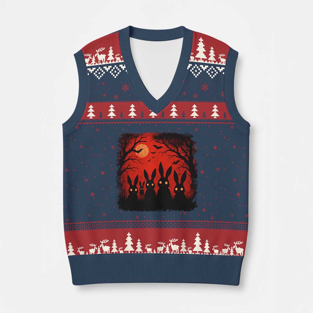 Rake Creepypasta V-Neck Knit Sweater Vest Creepy Cryptid Series Horror Goth Alt Alternative Art - Wonder Print Shop