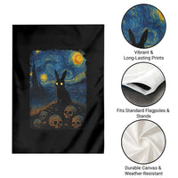 Creepy Cute Bunny Rabbits Garden Flag Alt Goth Grunge Dark Horror Starry Night Van Gogh Aesthetic