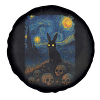 Creepy Cute Bunny Rabbits Spare Tire Cover Alt Goth Grunge Dark Horror Starry Night Van Gogh Aesthetic