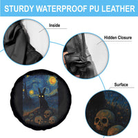 Creepy Cute Bunny Rabbits Spare Tire Cover Alt Goth Grunge Dark Horror Starry Night Van Gogh Aesthetic