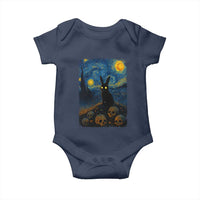 Creepy Cute Bunny Rabbits Baby Onesie Alt Goth Grunge Dark Horror Starry Night Van Gogh Aesthetic