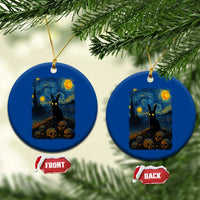 Creepy Cute Bunny Rabbits Ceramic Ornament Alt Goth Grunge Dark Horror Starry Night Van Gogh Aesthetic