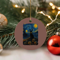Creepy Cute Bunny Rabbits Ceramic Ornament Alt Goth Grunge Dark Horror Starry Night Van Gogh Aesthetic