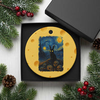 Creepy Cute Bunny Rabbits Ceramic Ornament Alt Goth Grunge Dark Horror Starry Night Van Gogh Aesthetic