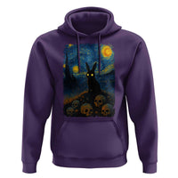 Creepy Cute Bunny Rabbits Hoodie Alt Goth Grunge Dark Horror Starry Night Van Gogh Aesthetic