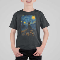 Creepy Cute Bunny Rabbits T Shirt For Kid Alt Goth Grunge Dark Horror Starry Night Van Gogh Aesthetic