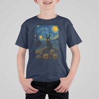 Creepy Cute Bunny Rabbits T Shirt For Kid Alt Goth Grunge Dark Horror Starry Night Van Gogh Aesthetic