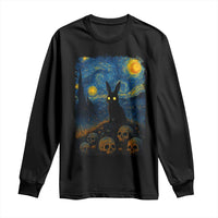 Creepy Cute Bunny Rabbits Long Sleeve Shirt Alt Goth Grunge Dark Horror Starry Night Van Gogh Aesthetic