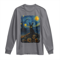 Creepy Cute Bunny Rabbits Long Sleeve Shirt Alt Goth Grunge Dark Horror Starry Night Van Gogh Aesthetic