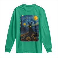 Creepy Cute Bunny Rabbits Long Sleeve Shirt Alt Goth Grunge Dark Horror Starry Night Van Gogh Aesthetic