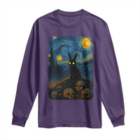 Creepy Cute Bunny Rabbits Long Sleeve Shirt Alt Goth Grunge Dark Horror Starry Night Van Gogh Aesthetic