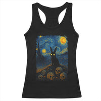 Creepy Cute Bunny Rabbits Racerback Tank Top Alt Goth Grunge Dark Horror Starry Night Van Gogh Aesthetic