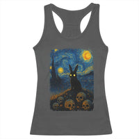 Creepy Cute Bunny Rabbits Racerback Tank Top Alt Goth Grunge Dark Horror Starry Night Van Gogh Aesthetic