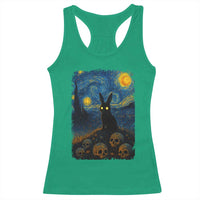 Creepy Cute Bunny Rabbits Racerback Tank Top Alt Goth Grunge Dark Horror Starry Night Van Gogh Aesthetic