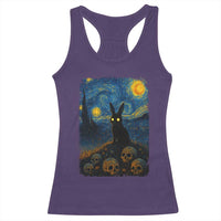 Creepy Cute Bunny Rabbits Racerback Tank Top Alt Goth Grunge Dark Horror Starry Night Van Gogh Aesthetic