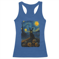 Creepy Cute Bunny Rabbits Racerback Tank Top Alt Goth Grunge Dark Horror Starry Night Van Gogh Aesthetic