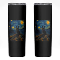 Creepy Cute Bunny Rabbits Skinny Tumbler Alt Goth Grunge Dark Horror Starry Night Van Gogh Aesthetic
