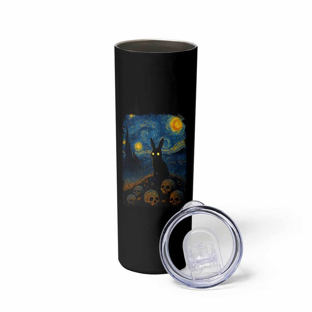 Creepy Cute Bunny Rabbits Skinny Tumbler Alt Goth Grunge Dark Horror Starry Night Van Gogh Aesthetic