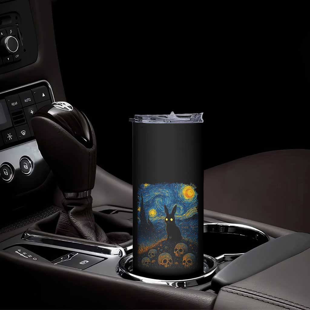 Creepy Cute Bunny Rabbits Skinny Tumbler Alt Goth Grunge Dark Horror Starry Night Van Gogh Aesthetic