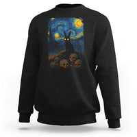 Creepy Cute Bunny Rabbits Sweatshirt Alt Goth Grunge Dark Horror Starry Night Van Gogh Aesthetic