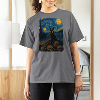 Creepy Cute Bunny Rabbits T Shirt For Women Alt Goth Grunge Dark Horror Starry Night Van Gogh Aesthetic