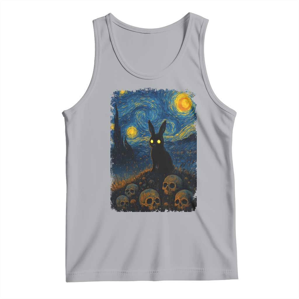 Creepy Cute Bunny Rabbits Tank Top Alt Goth Grunge Dark Horror Starry Night Van Gogh Aesthetic