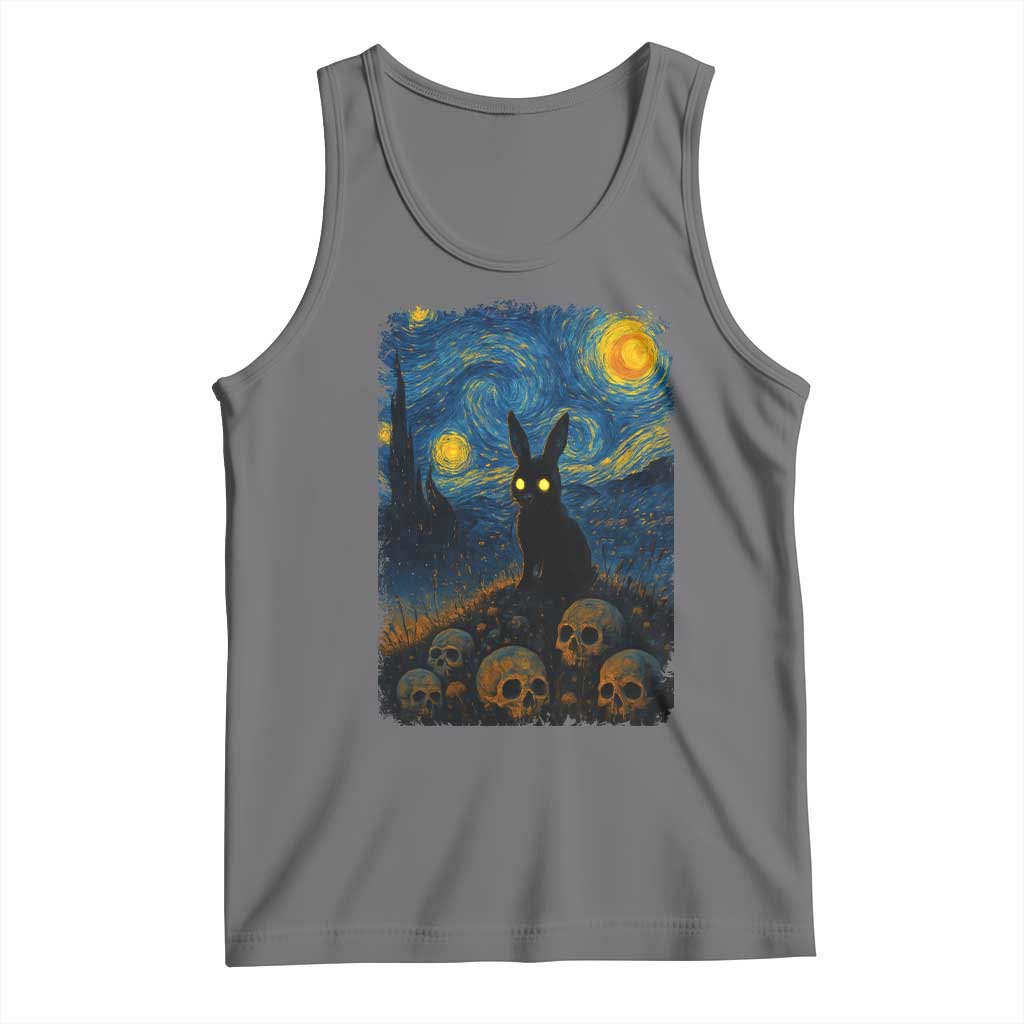 Creepy Cute Bunny Rabbits Tank Top Alt Goth Grunge Dark Horror Starry Night Van Gogh Aesthetic
