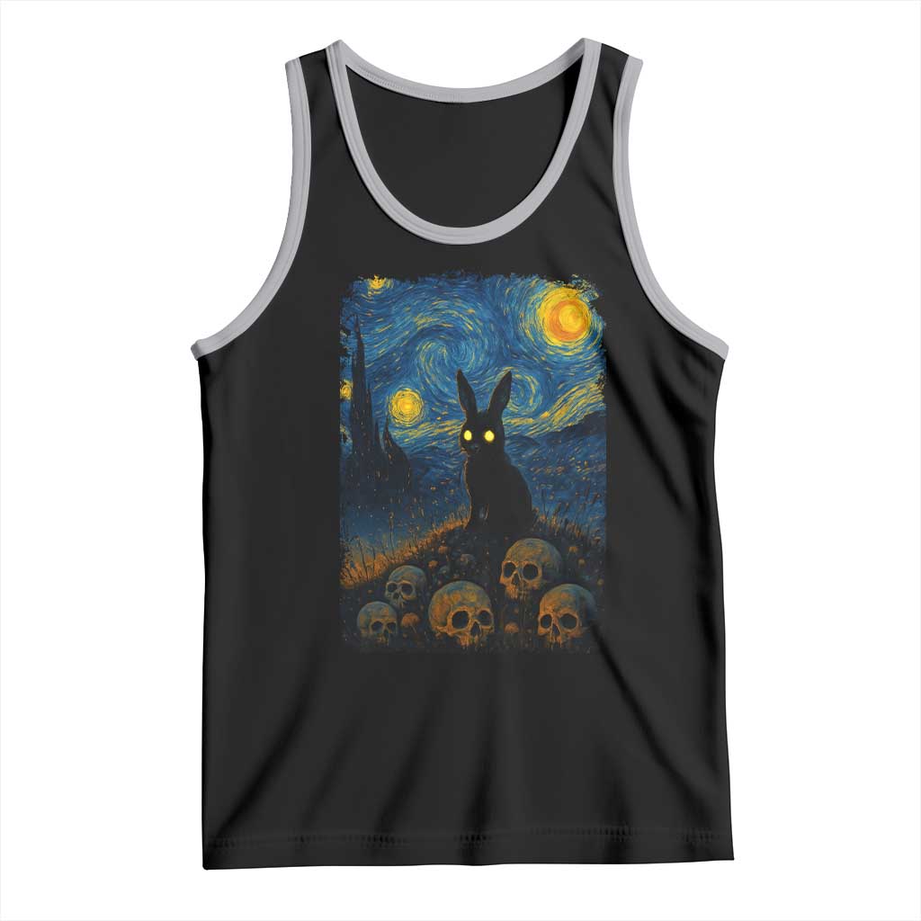 Creepy Cute Bunny Rabbits Tank Top Alt Goth Grunge Dark Horror Starry Night Van Gogh Aesthetic