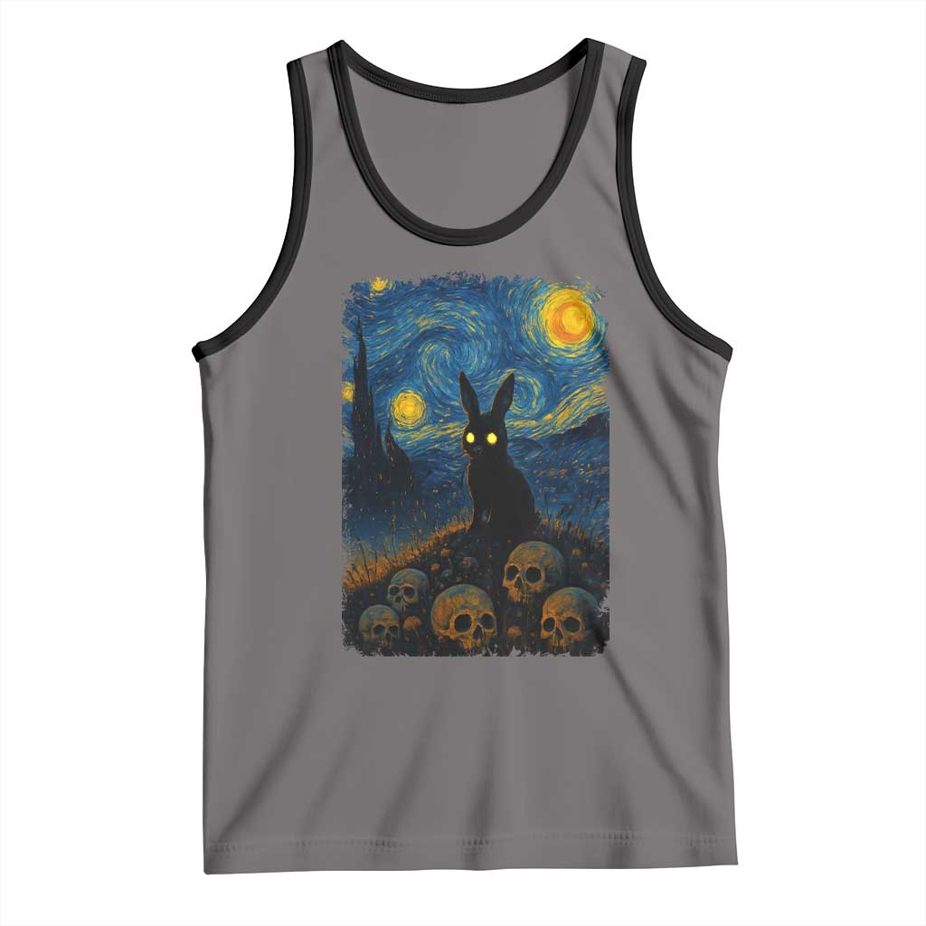 Creepy Cute Bunny Rabbits Tank Top Alt Goth Grunge Dark Horror Starry Night Van Gogh Aesthetic