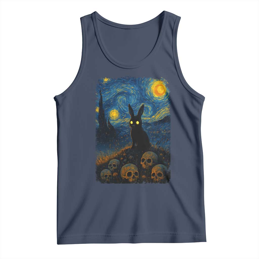 Creepy Cute Bunny Rabbits Tank Top Alt Goth Grunge Dark Horror Starry Night Van Gogh Aesthetic