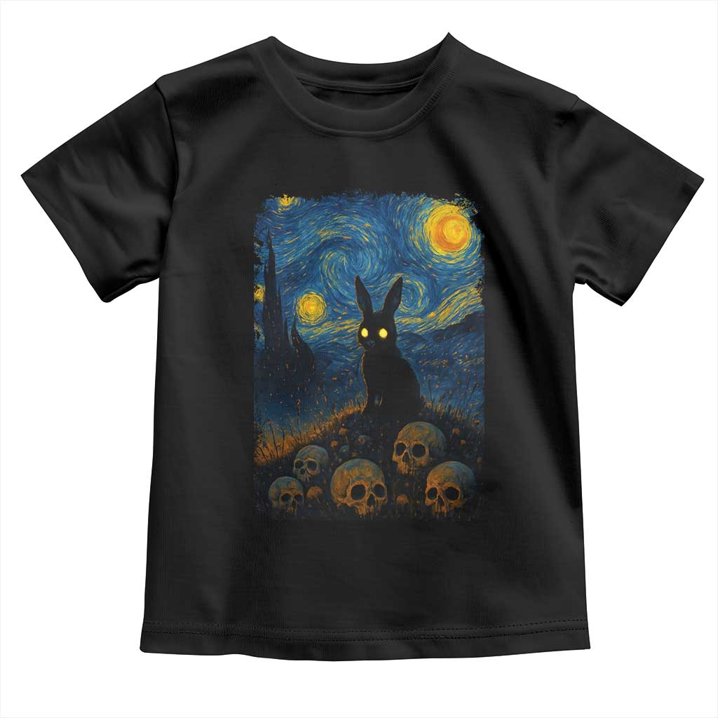 Creepy Cute Bunny Rabbits Toddler T Shirt Alt Goth Grunge Dark Horror Starry Night Van Gogh Aesthetic
