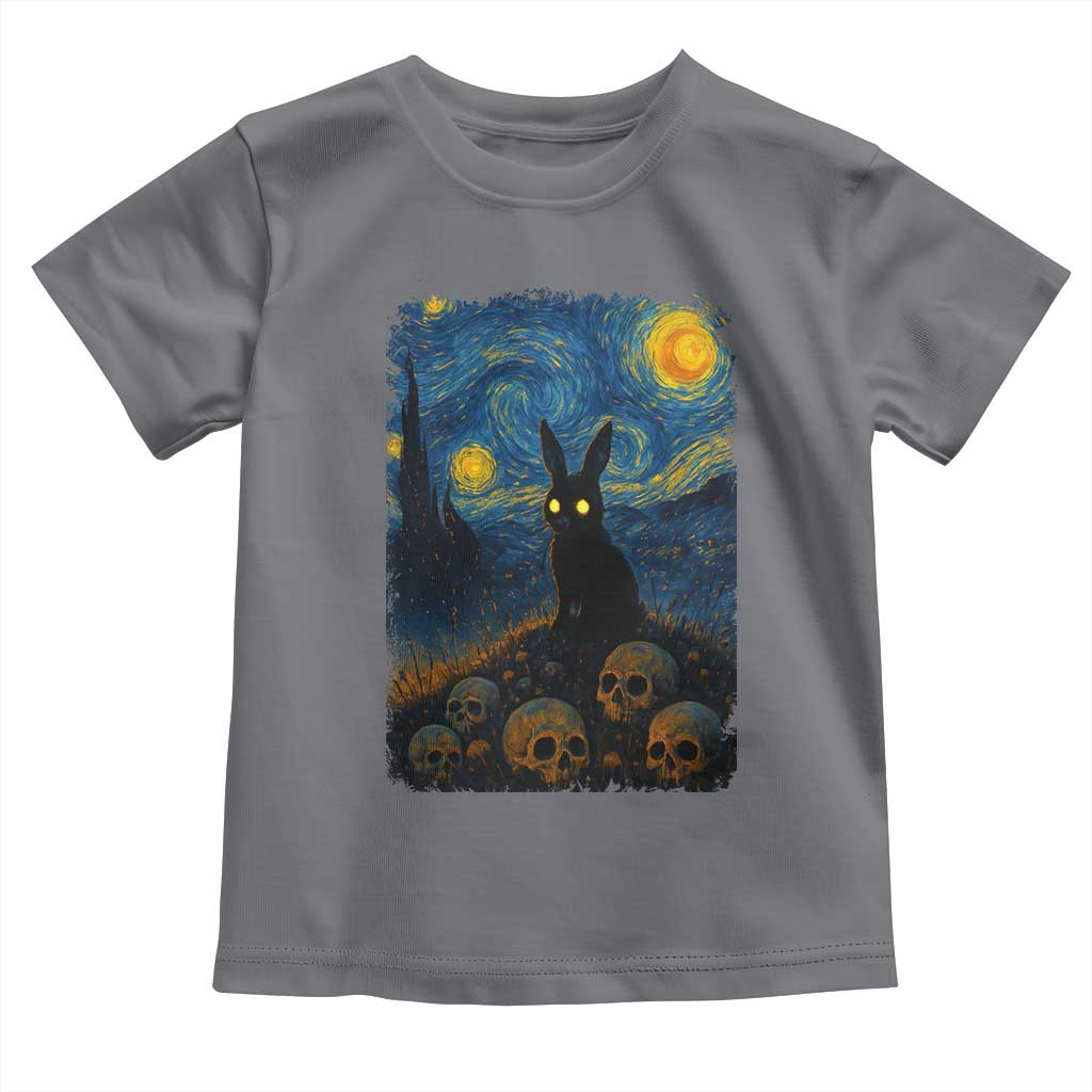 Creepy Cute Bunny Rabbits Toddler T Shirt Alt Goth Grunge Dark Horror Starry Night Van Gogh Aesthetic