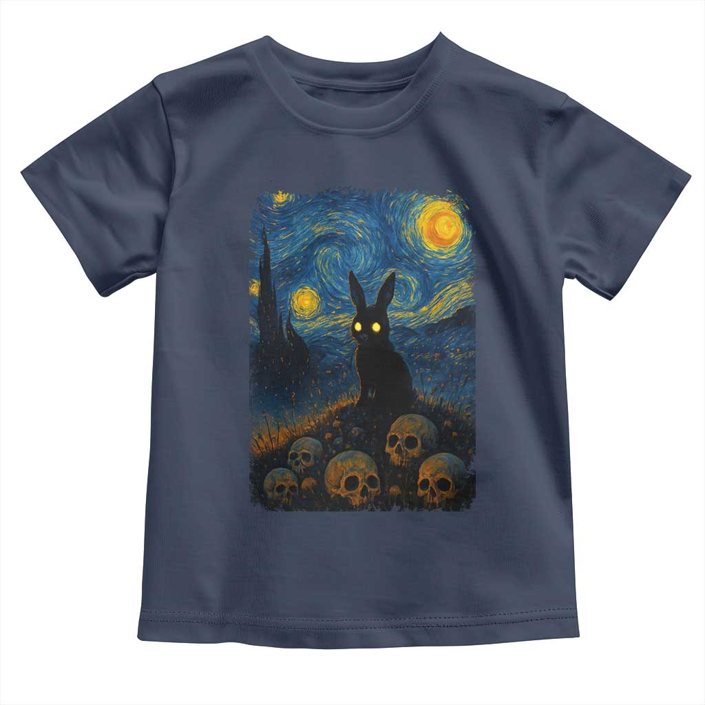 Creepy Cute Bunny Rabbits Toddler T Shirt Alt Goth Grunge Dark Horror Starry Night Van Gogh Aesthetic